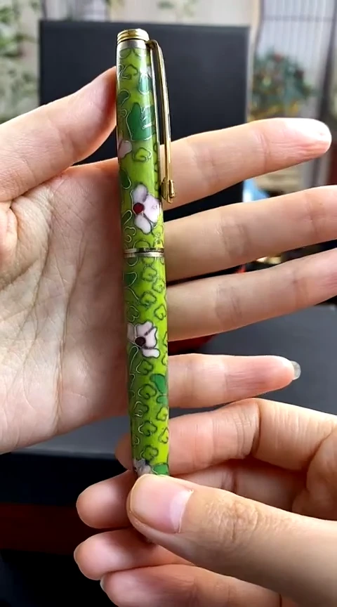 【闪购商品】非遗技艺 景泰蓝钢笔绿色