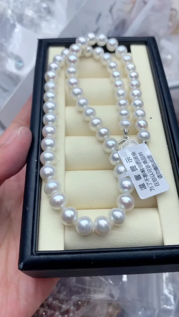 项链银S925镶嵌淡水珍珠，非无暇