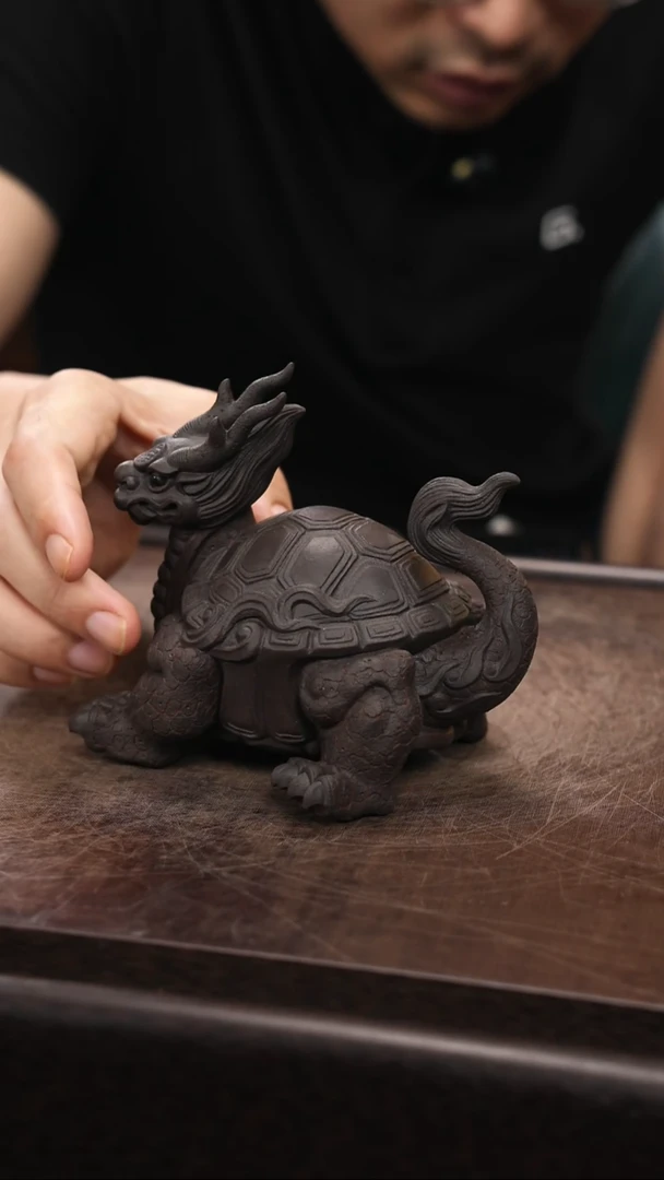 紫砂茶宠龙龟。。，