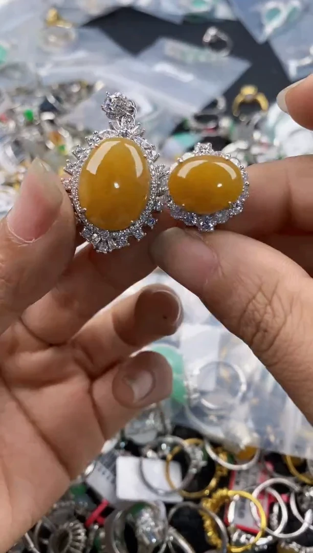 银S925镶嵌戒指翡翠11-11---10