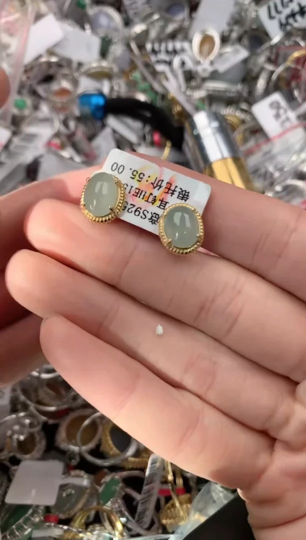 银S925镶嵌戒指翡翠11   4