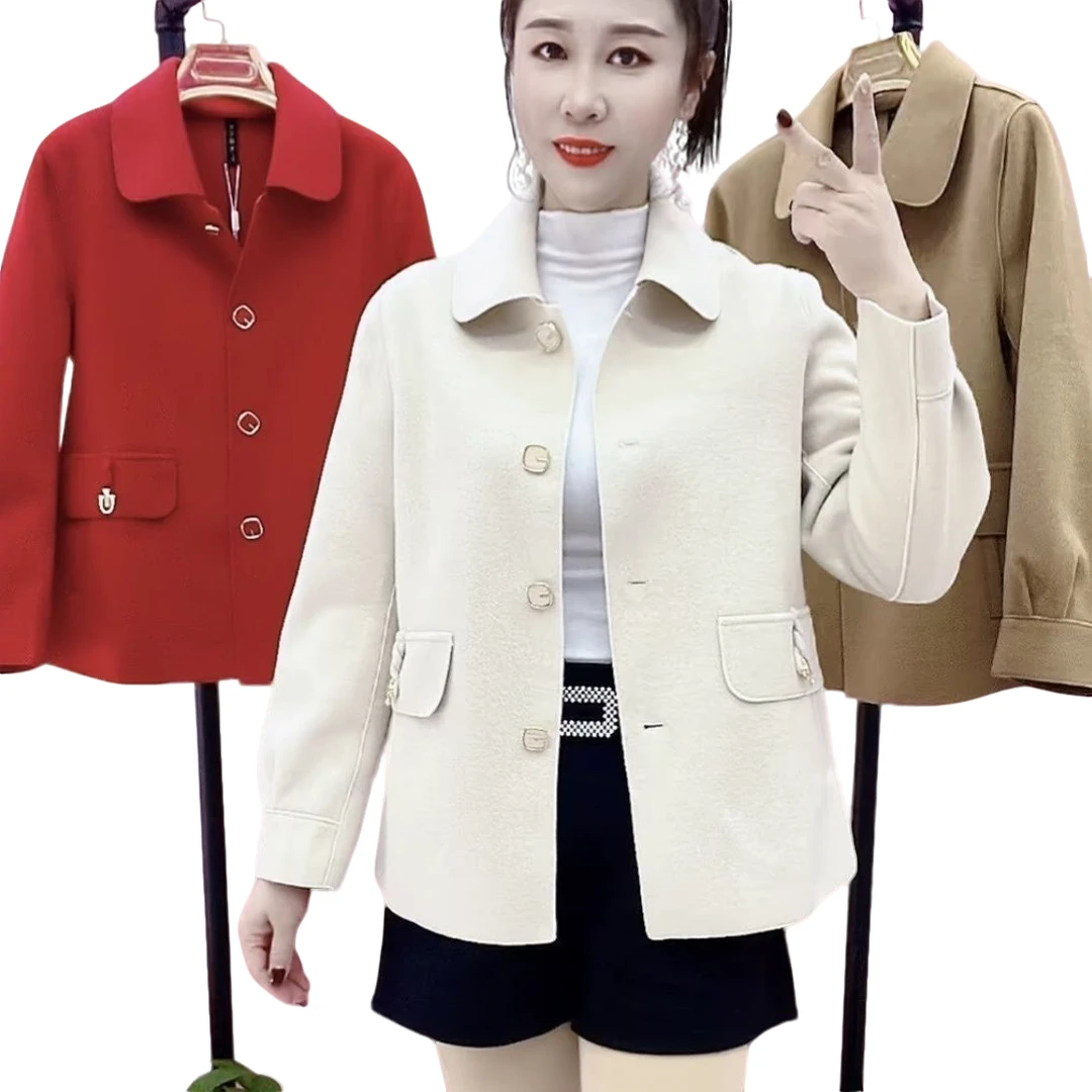 新款#8816时尚洋气双面毛尼外套