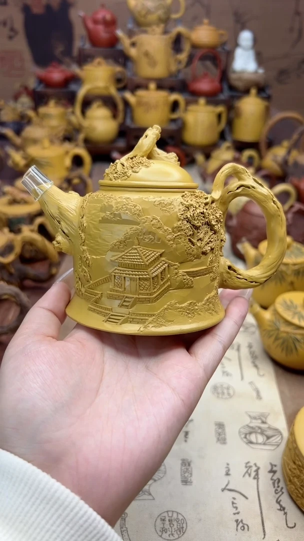 【闪购商品】紫砂茶壶山水人家金钟壶