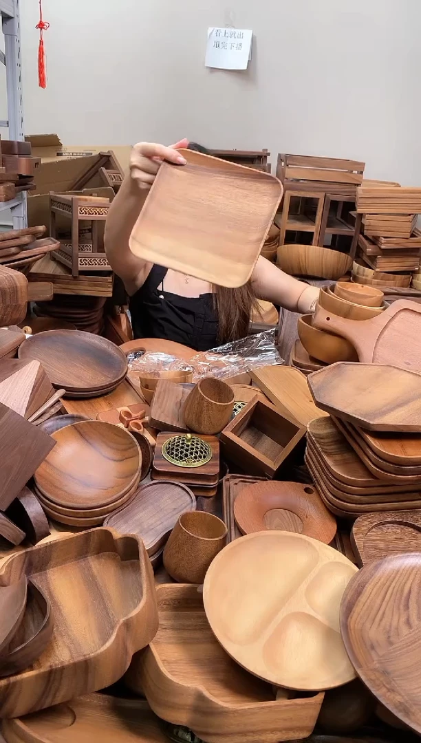 木  南美胡桃木正方盘20*20*2cm