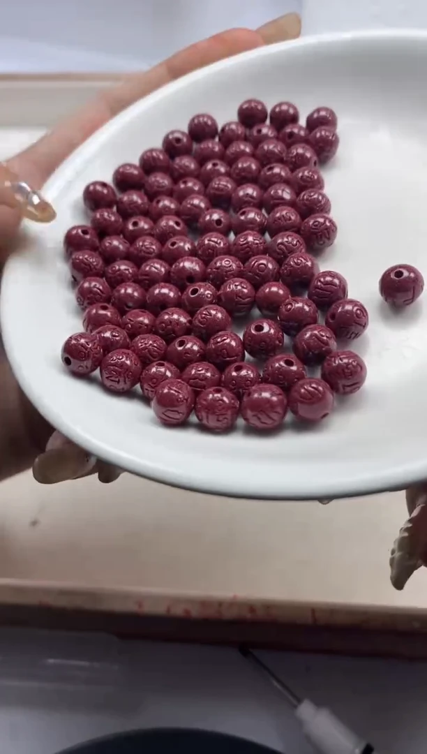 【闪购商品】玛瑙/玉髓颈饰未镶嵌x17紫*金砂六字6mm*15颗