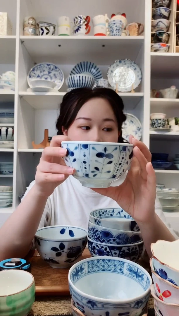 陶瓷蓝凛堂立花利休碗