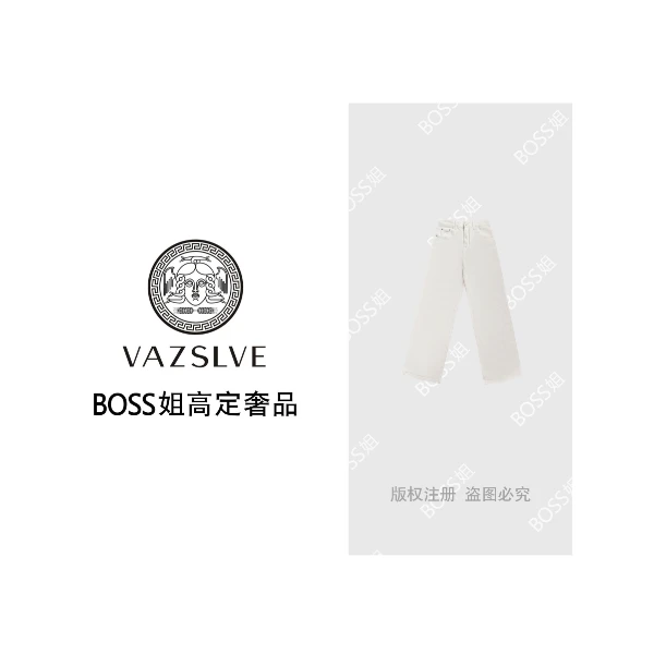 【VAZSLVE/原创设计】M5006春款上新欧若风简约百搭窄版阔腿裤牛仔