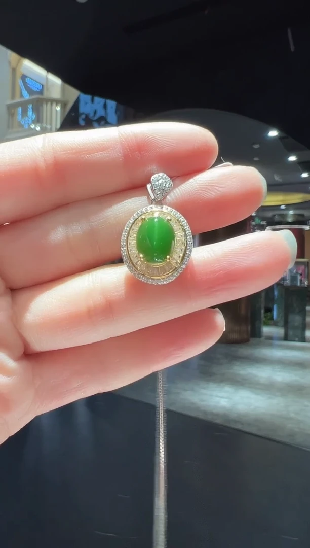 【闪购商品】和田玉（碧玉）吊坠(赠链)银S925镶嵌32】多样性发其一