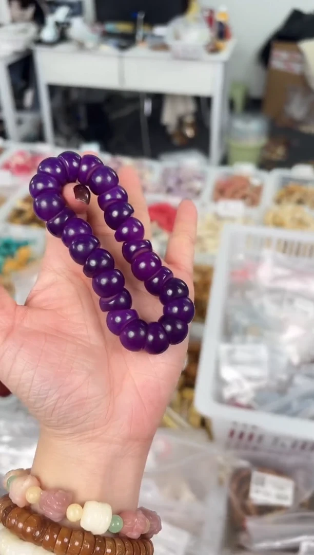 手串菩提根/象牙果【紫幻眸14mm】菩提根紫色蒜瓣单圈@@CS021-2300