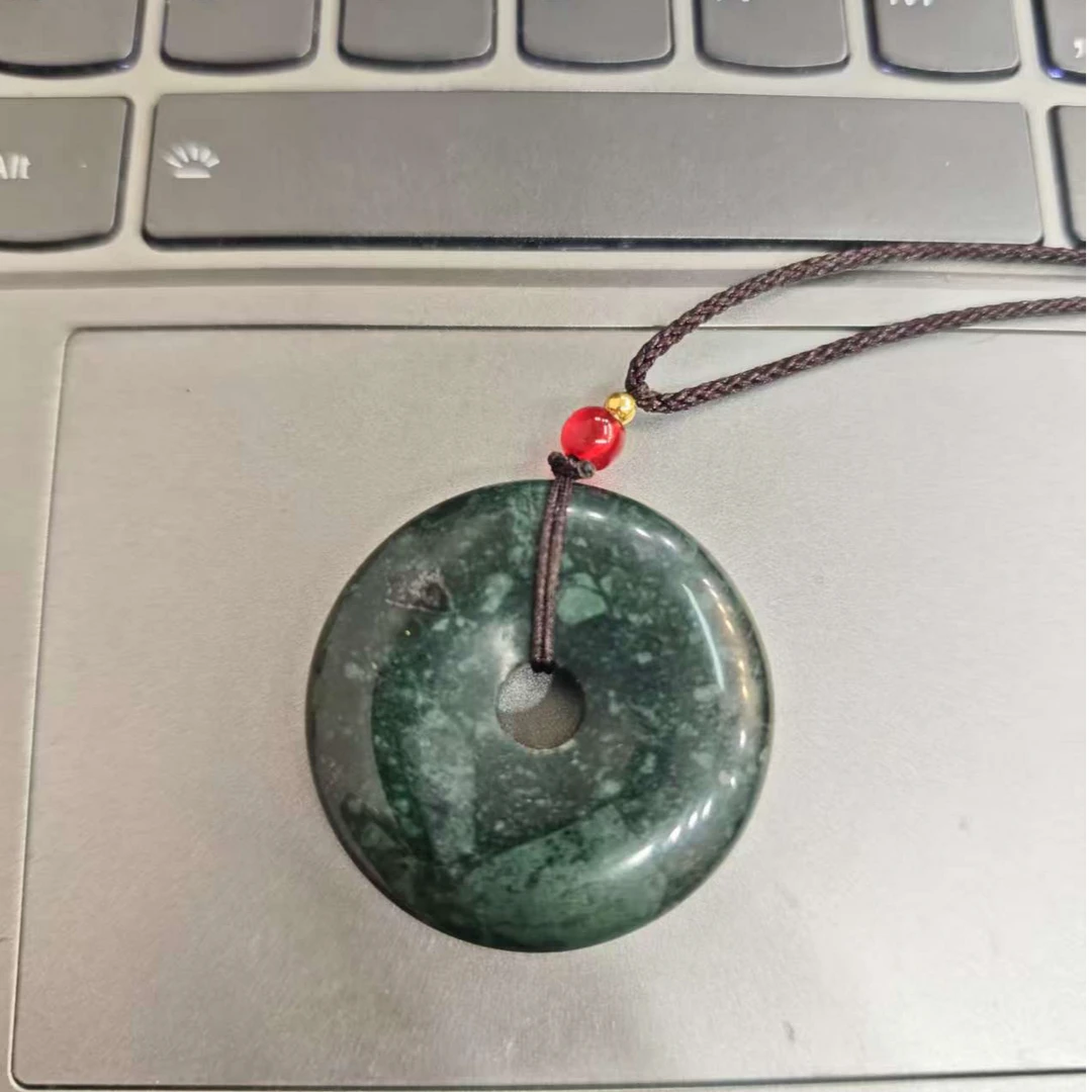 纯天然蛇纹石玉平安扣