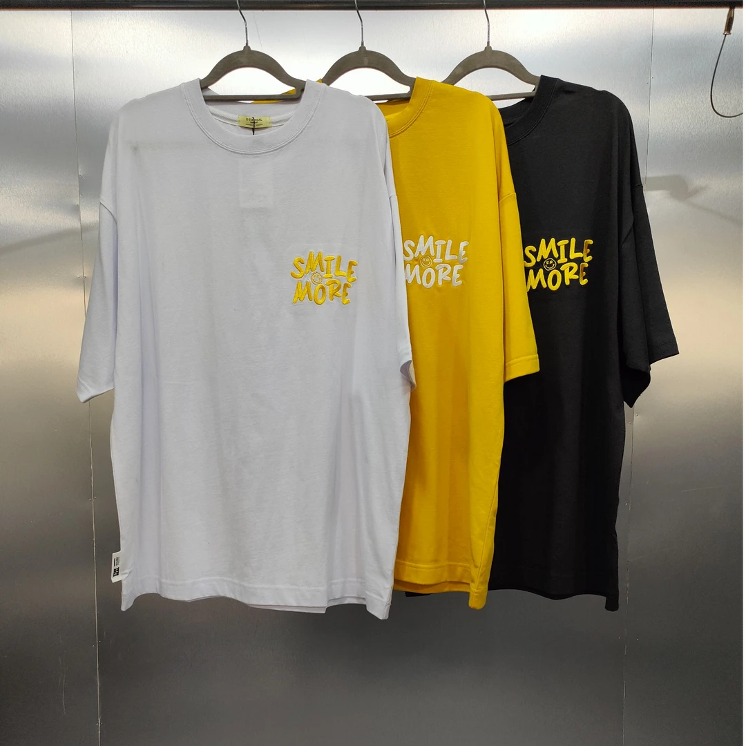 K04-11580-STA夏季后背笑脸印花时尚圆领T半袖