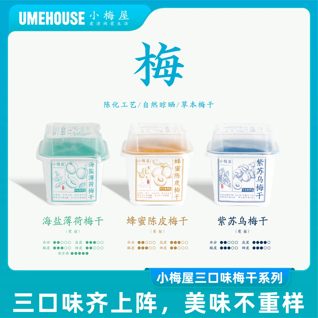 小梅屋多口味多组合潮汕草本梅干出游开车解馋酸梅子追剧休闲零食