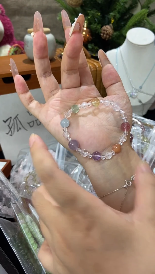 水晶手串未镶嵌孤品捡漏均匀瑕疵介意勿拍
