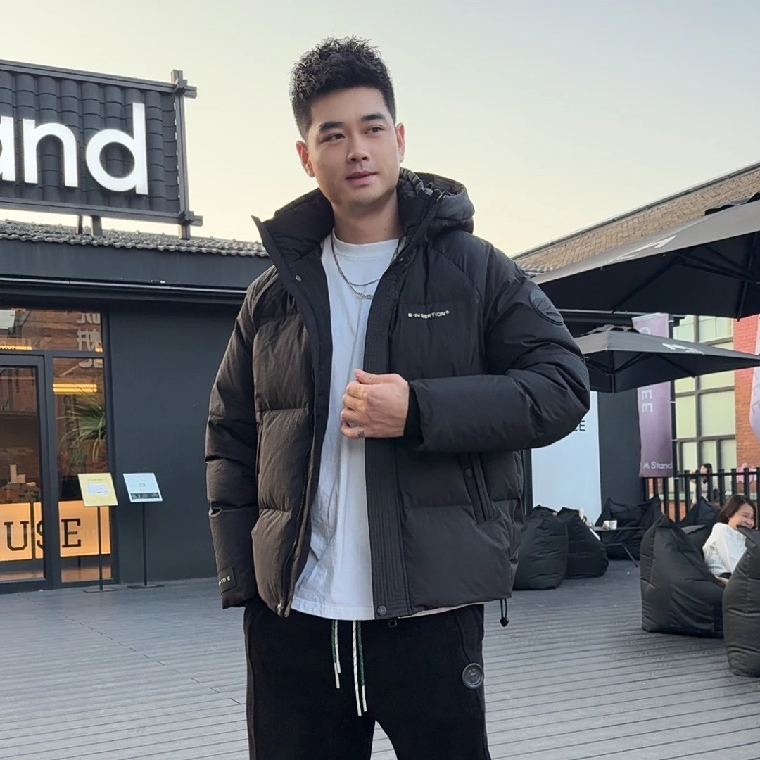 (新国标大朵白鸭绒）极寒加厚连帽免洗羽绒服男女【开运穿搭】肌理纹