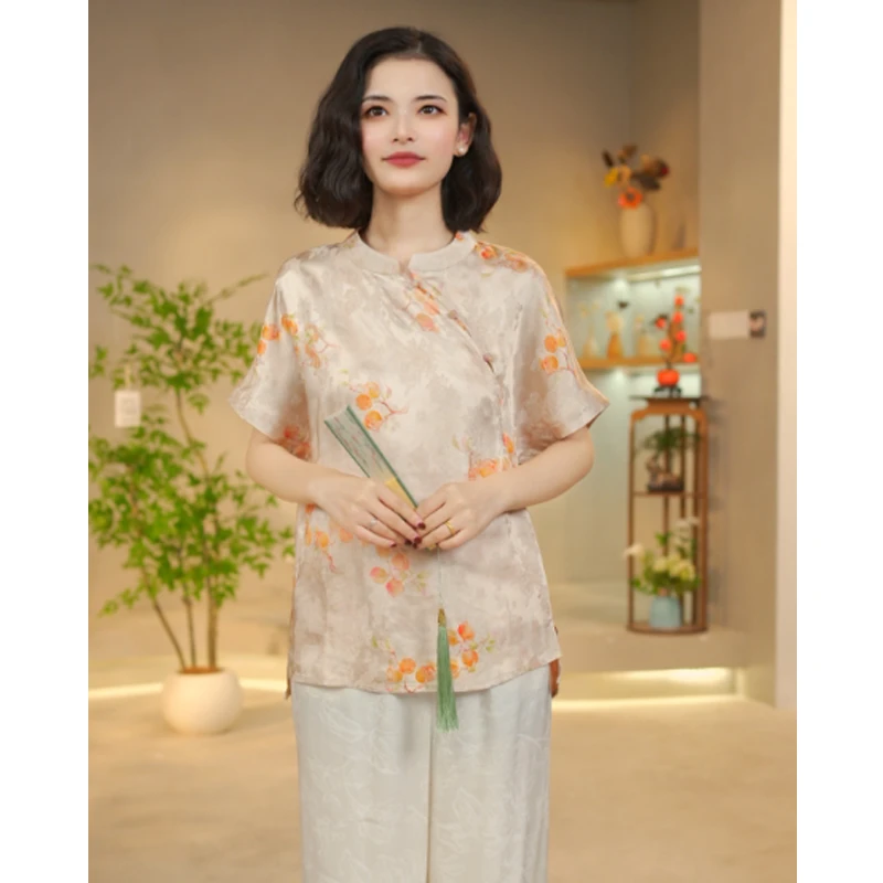 2551新中式国风双面双穿气质衬衫上衣小衫