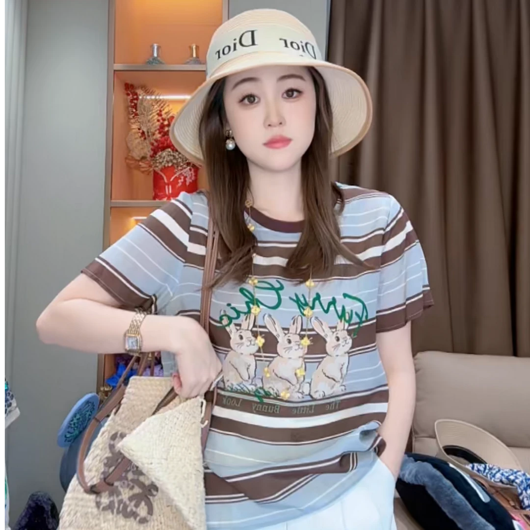 【丝芙玉禄】（F699）100真丝双绉显瘦动物气质桑蚕丝t恤上衣