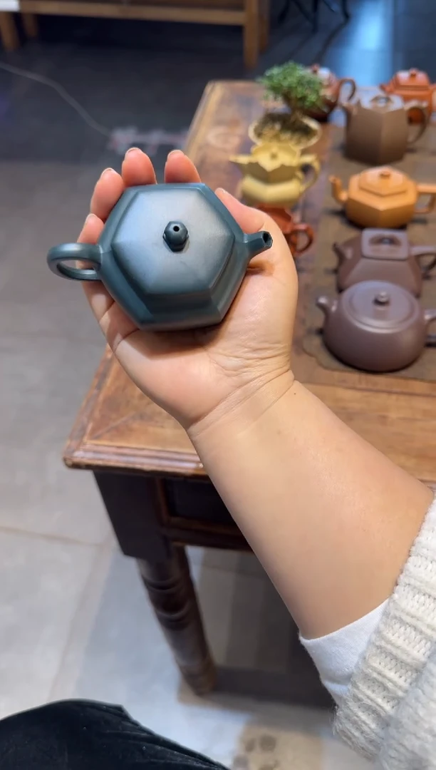 茶壶紫砂d****c六方贤者 民国绿