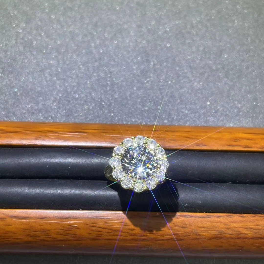 s5505黄色豪镶开口戒指多样性发货