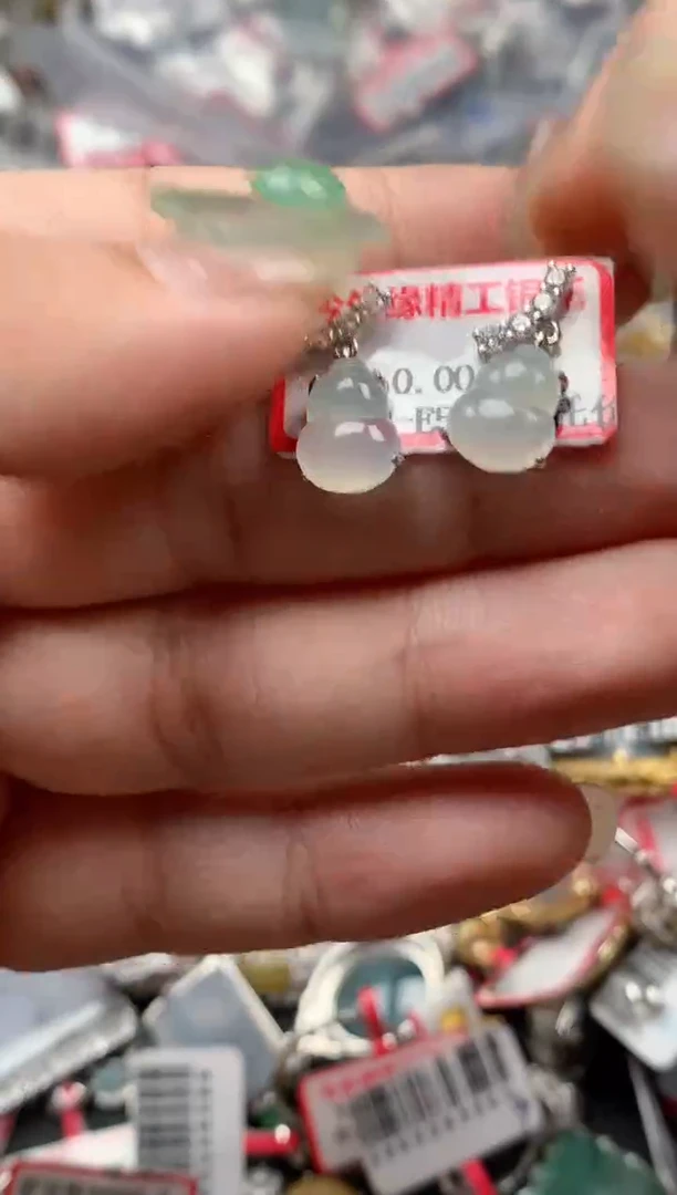银S925镶嵌戒指翡翠天然A货缅甸翡翠