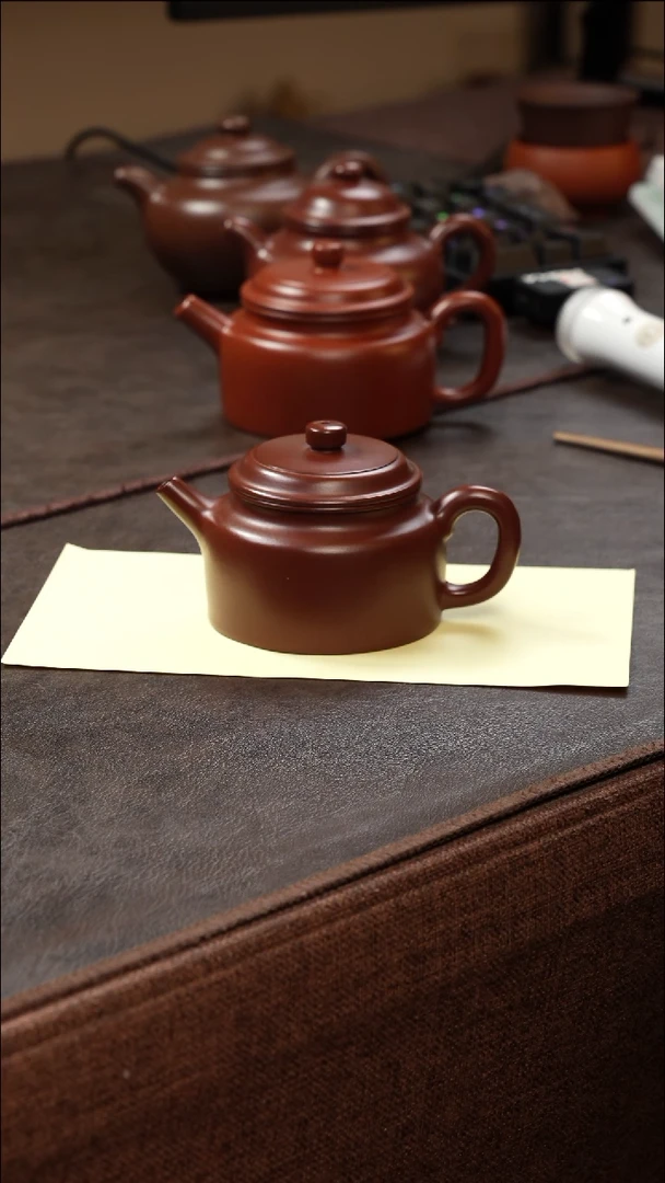 茶壶紫砂壶·23紫朱泥德钟150cc