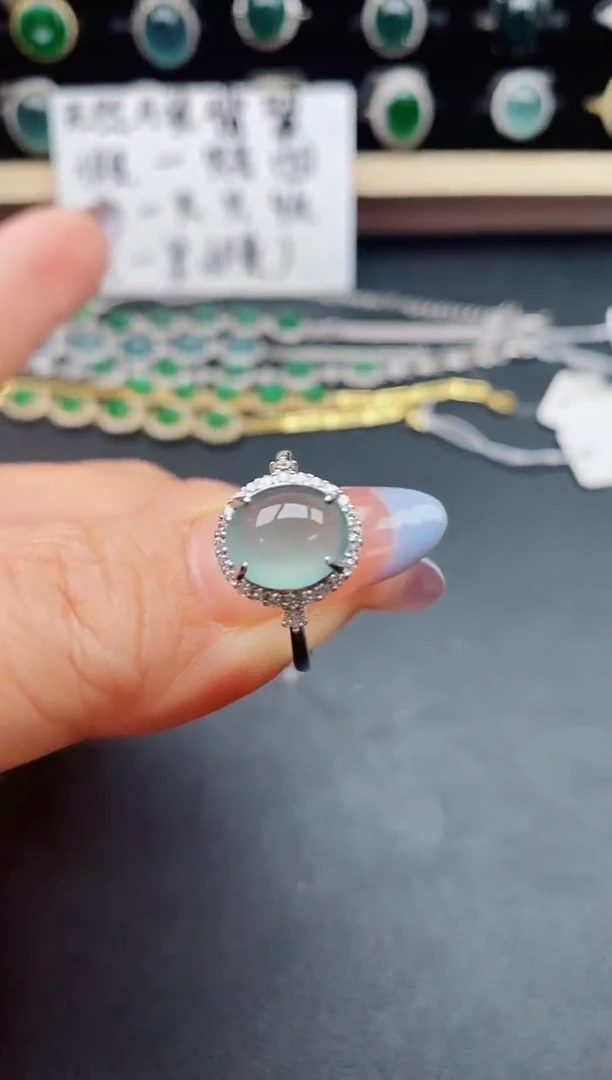 翡翠戒指银S925镶嵌321321