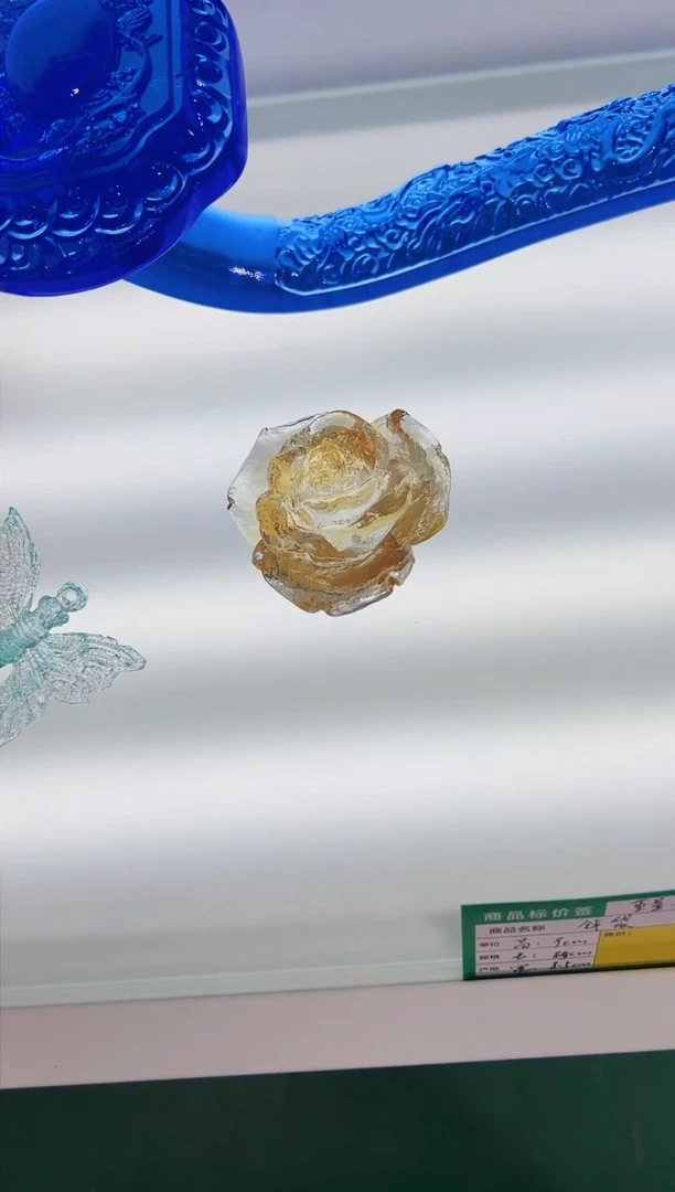 【闪购商品】泥塑古法琉璃玫瑰花小摆件