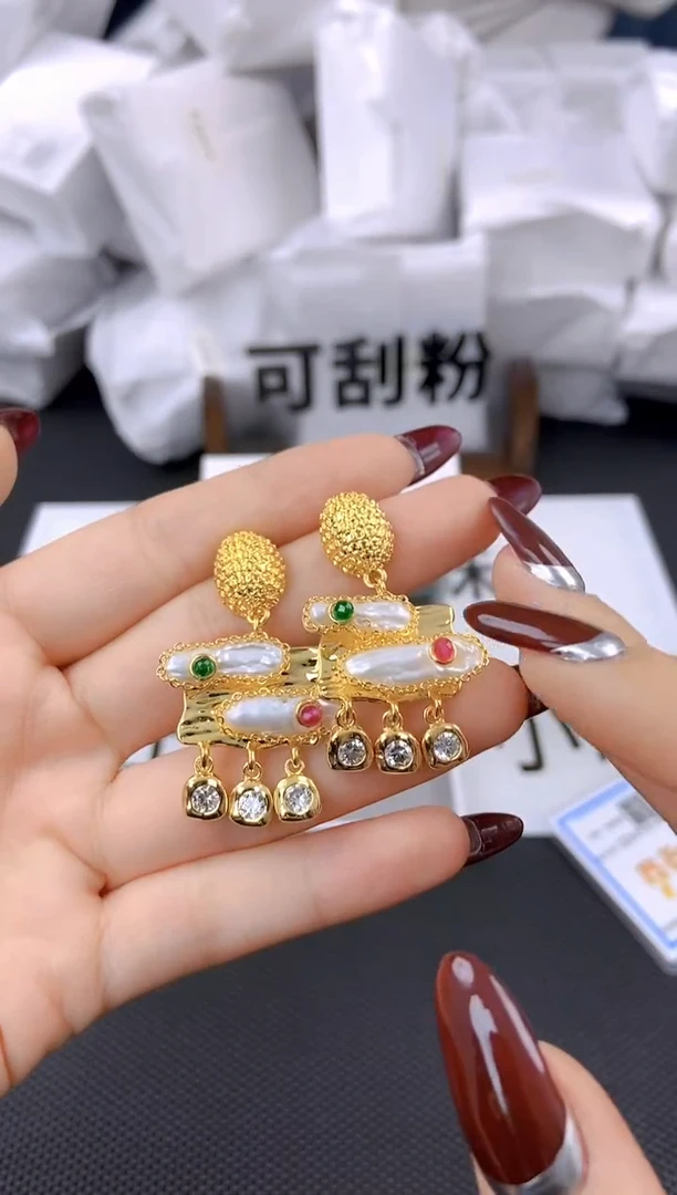 未镶嵌耳饰淡水珍珠ed1027