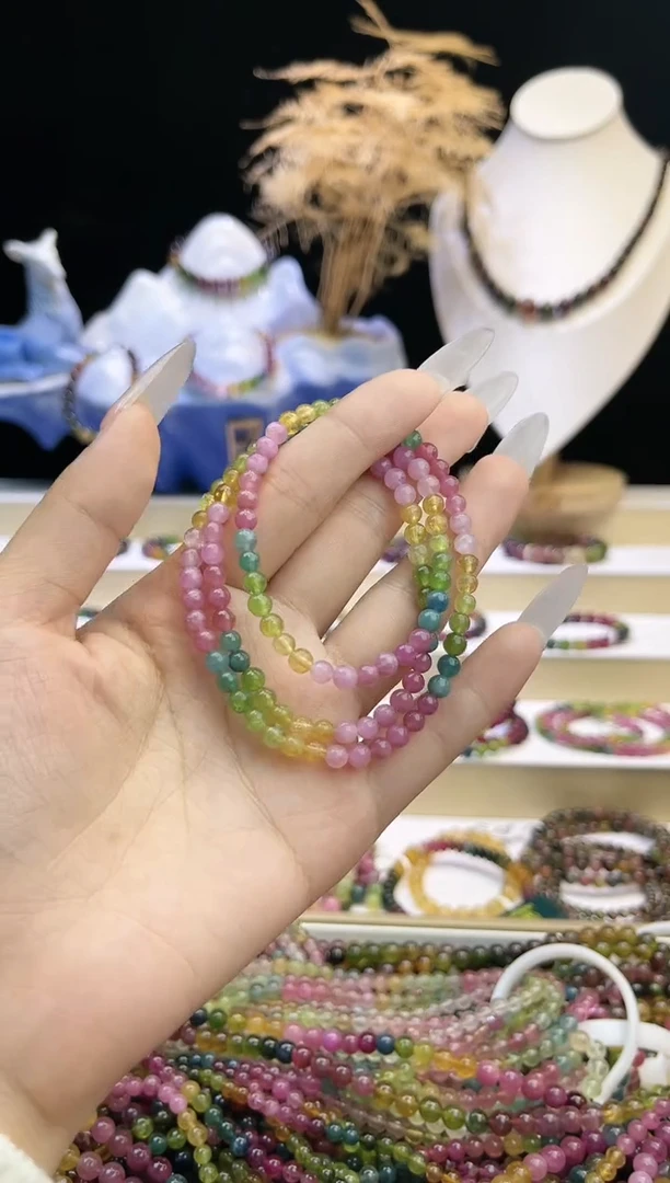 【闪购商品】碧玺/未镶嵌J4mm+碧玺多圈多样性发货