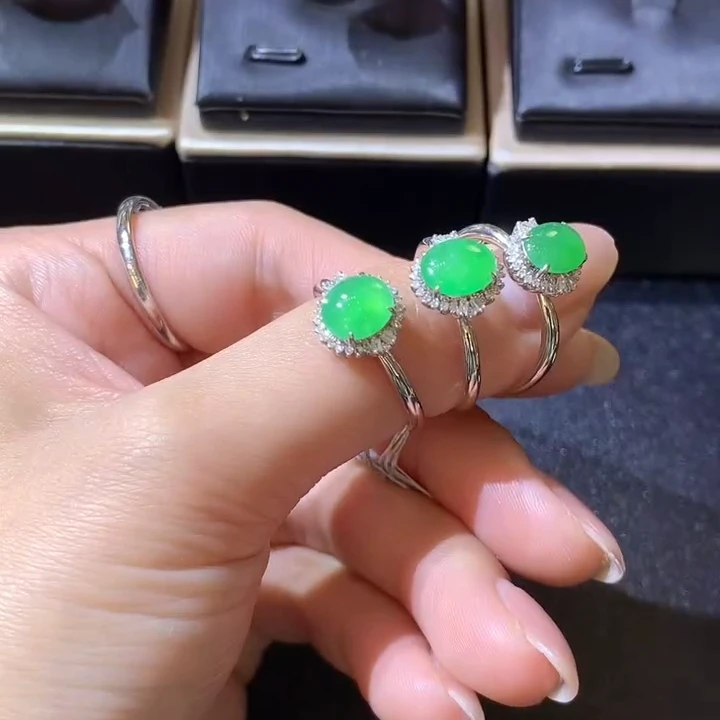 【云中意】/翡翠戒指18K金镶嵌C2多样性发货一件