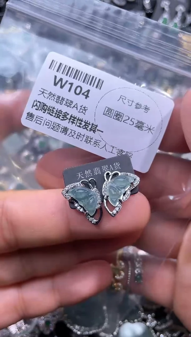 【闪购商品】翡翠颈饰未镶嵌W104耳钉