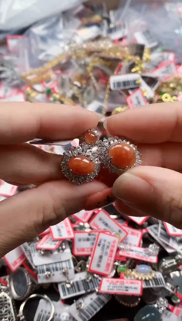 银S925镶嵌戒指翡翠天然A货缅甸翡翠