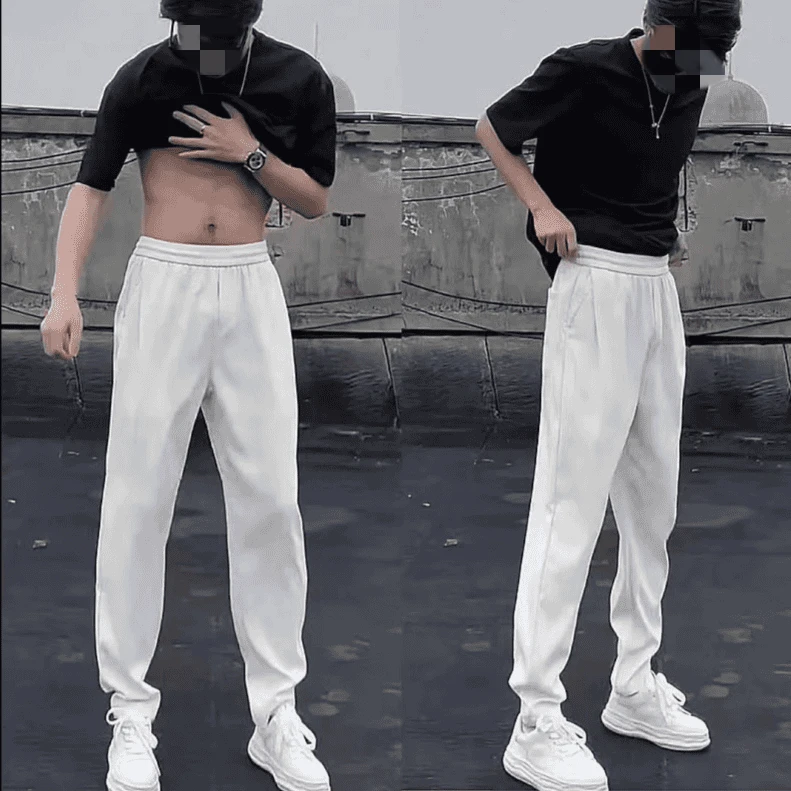 冰丝垂感抗皱直筒薄款休闲裤时尚春夏休闲裤男款速干夏季男士裤子