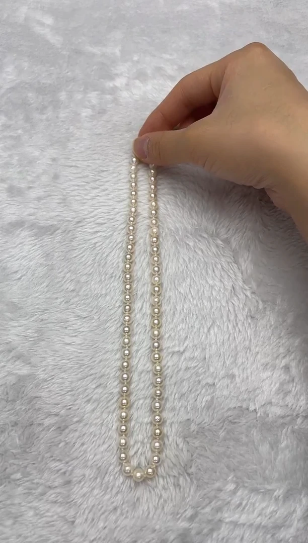 项链银S925镶嵌海水珍珠AK羽皇金6-6.5mm