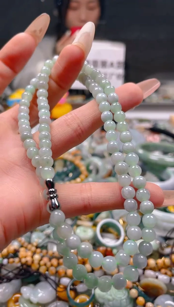 【闪购商品】翡翠颈饰未镶嵌5-6MM/G/翡翠A货一图一物