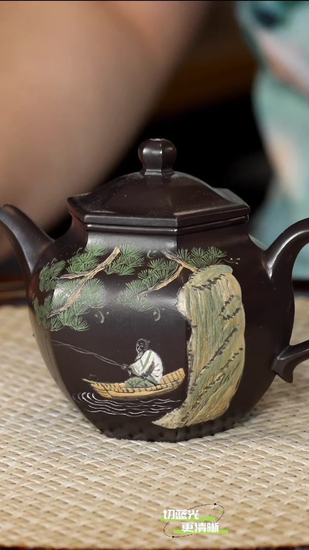 宜兴紫砂 JDX 高黑料 六方文旦 160cc