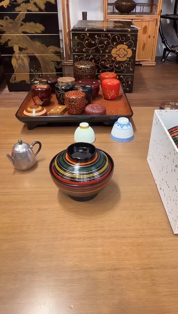 独乐盖碗 单只  大漆漆器大漆漆器