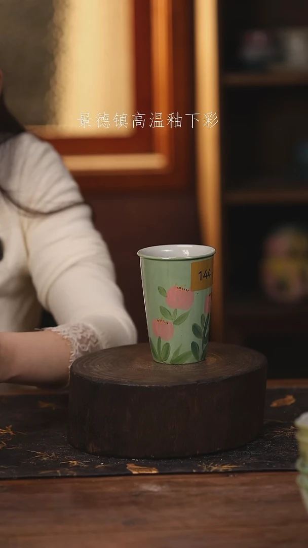 陶瓷景德镇高温釉下手绘陶瓷@L144@