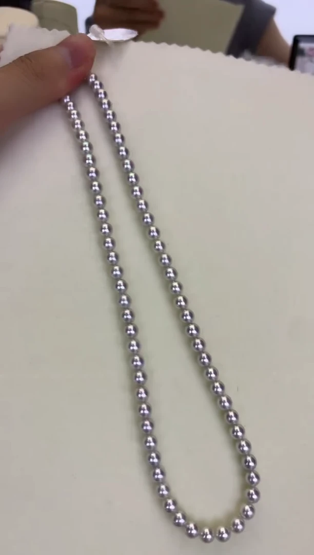 银S925镶嵌DA海水珍珠 GD009 5.5-6 BLUE ROSE串链带大证
