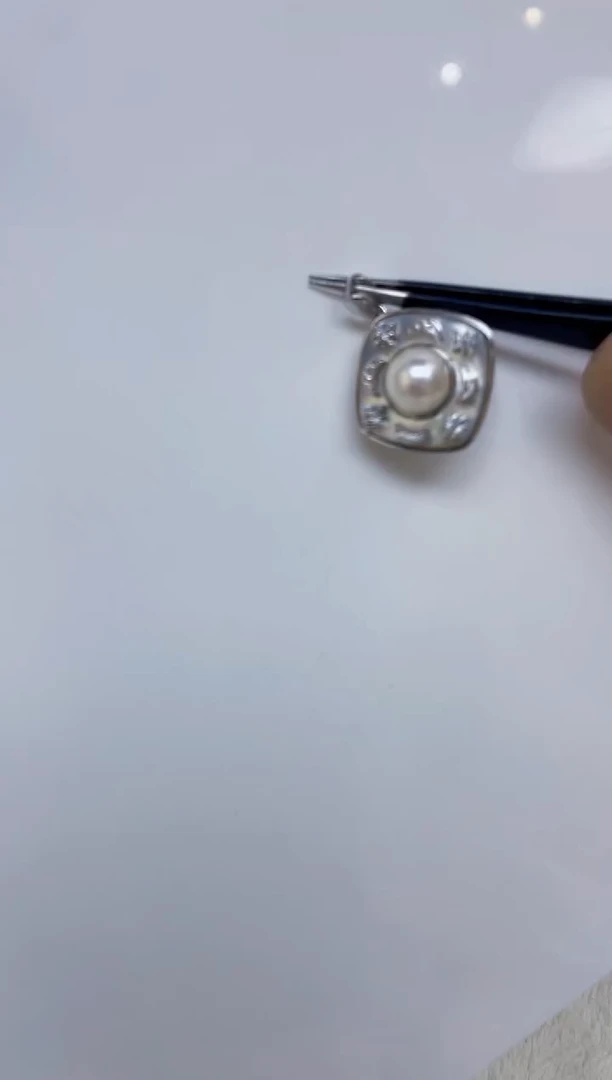 海水珍珠银S925镶嵌颈饰