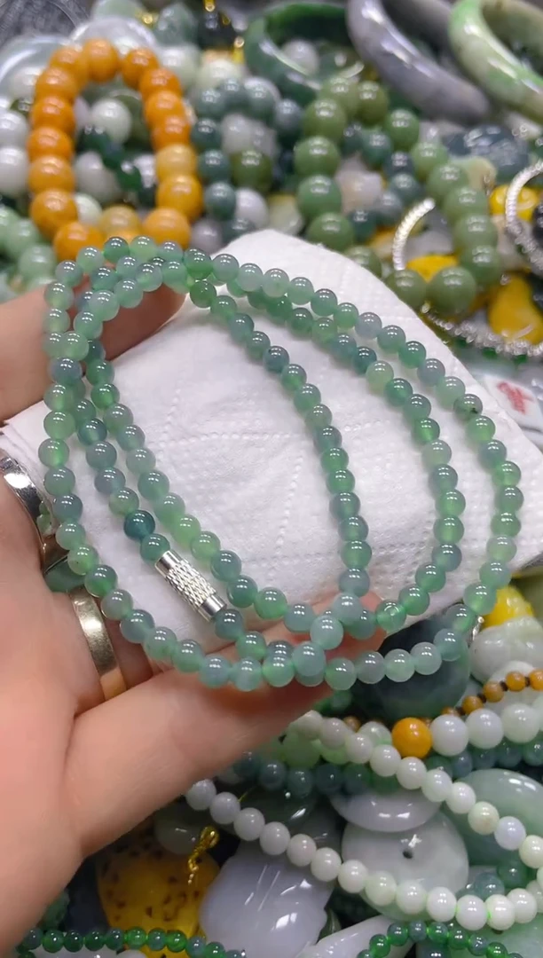 翡翠未镶嵌颈饰4mm/V/翡翠A货一图一物