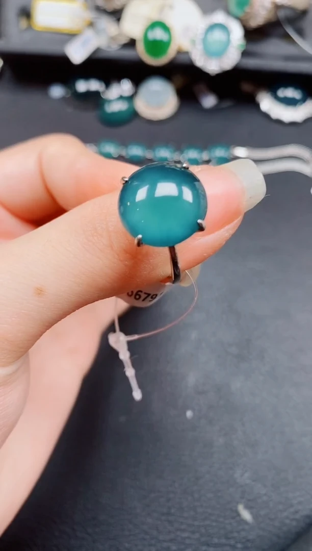 银S925镶嵌戒指翡翠翡翠