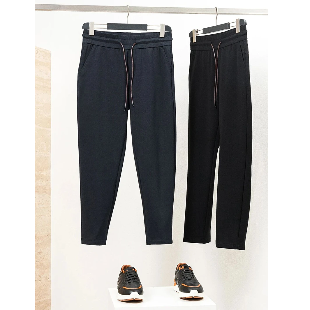 宝丫轻奢  男式时尚运动休闲抽绳宽松纯色卫裤K3945