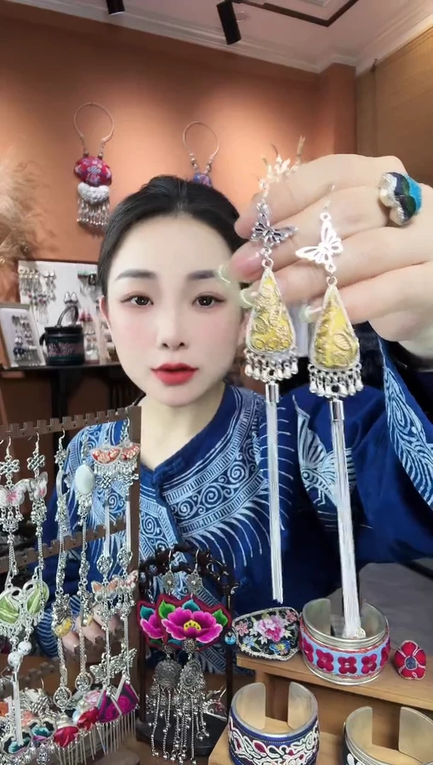 刺绣纯手工民族风耳环