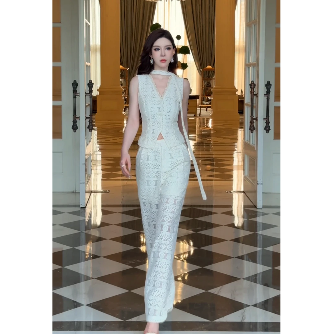 【56】SS姗姗 法式风情减龄意式静奢风气质轻奢针织套装50470728