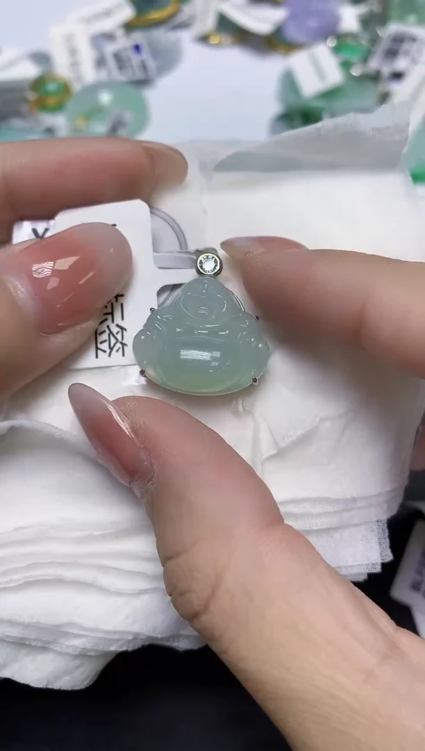 颈饰未镶嵌翡翠天然缅甸翡翠A货百元以上9元证书费自理