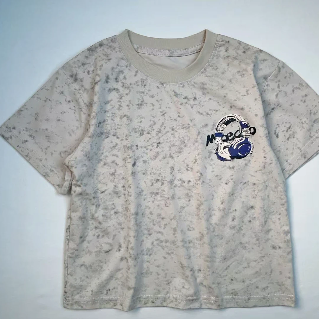 夏新款款儿童短袖中大童男女童上衣半袖满印休闲T恤夏季