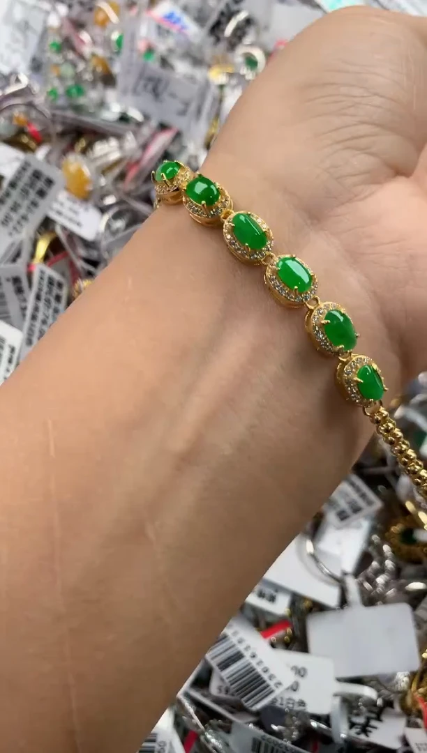 银S925镶嵌戒指翡翠888---8