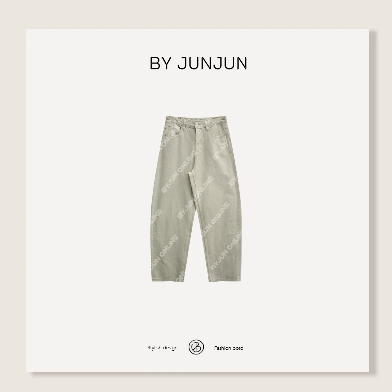 BYJUNJUN【诧寂牛仔】肌理感弯刀软牛仔裤秋冬必备女装
