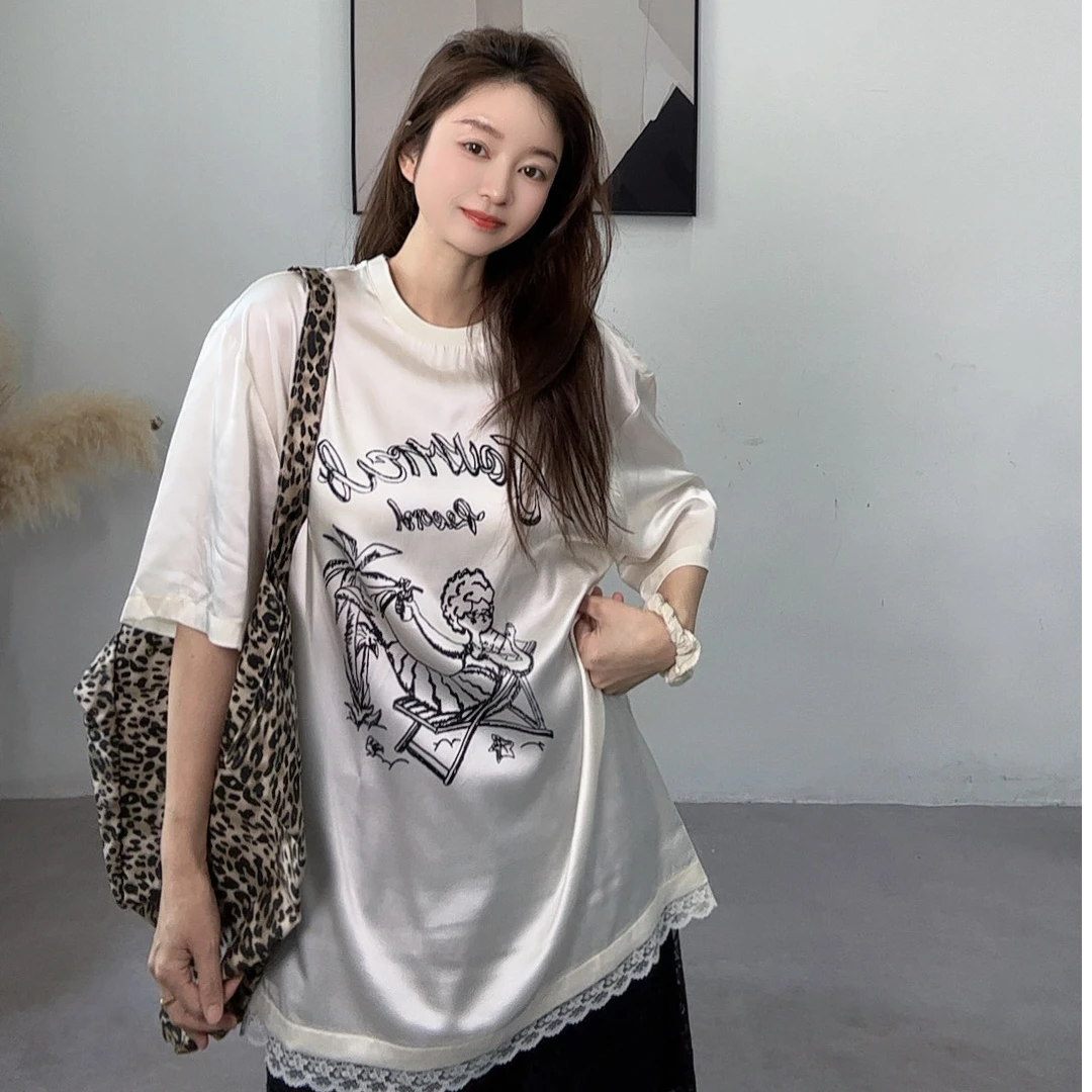 OZE®设计师品牌 真丝 印花 短袖 上衣