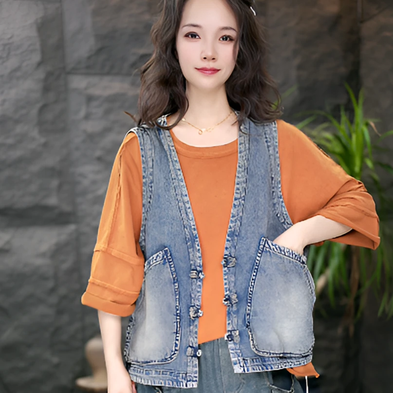 JJ口袋拼接原创设计夏季连帽马夹外穿薄款时尚国潮新风短款宽松